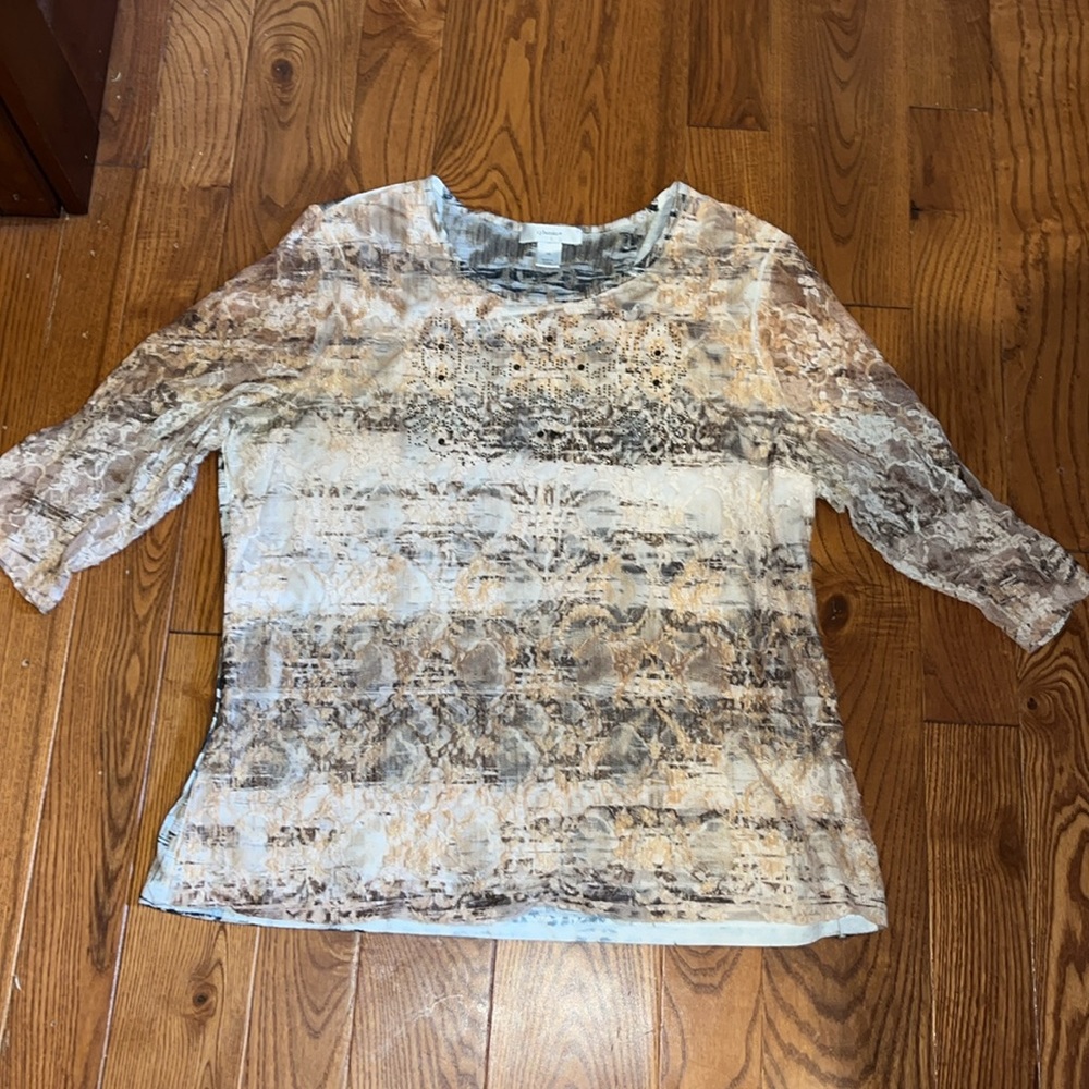 Cj banks women’s 3/4 length blouse size 1X